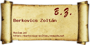 Berkovics Zoltán névjegykártya