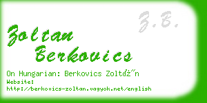 zoltan berkovics business card